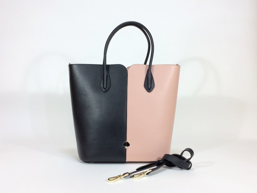 トートバッグ 2way ショルダーバッグ レザー ブラックピンク 【中古品】