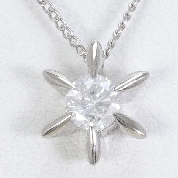 PT PT850 ネックレス ダイヤ 0.23 総重量約2.3g 約43cm ジュエリー 中古