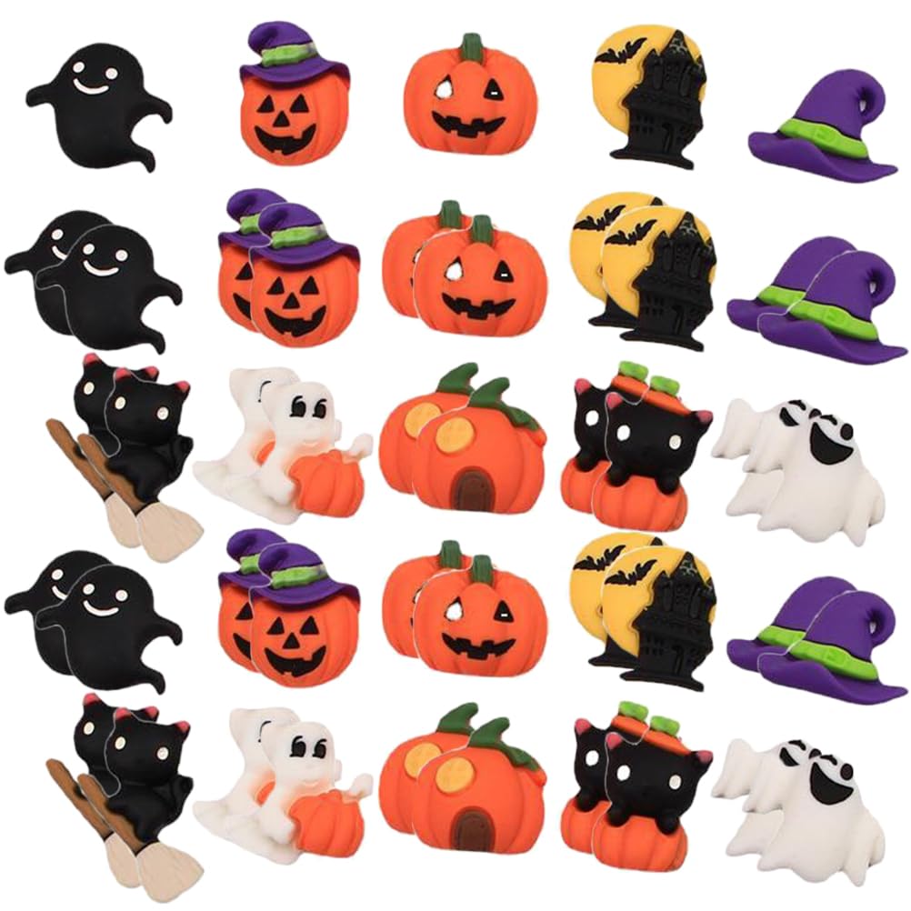150pcs ハロウィン デコパーツ レジン パーツ 可愛い 樹脂 おばけ 樹脂貼付けパーツ 樹脂カボション ハロウィンミニ ハロウィン飾り 景品 小型 diy 装飾 置物