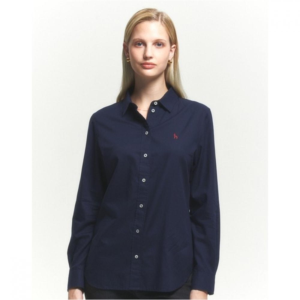 [ヘッジズレディース] 24FW ライトウェイトツイルロングスリーブシャツネイビー HSSH4D814N2