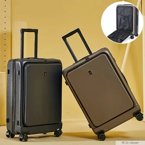 キャリーケース スーツケース 360回転キャスタ 前開き 超軽量 多機能 可愛い 静音 大容量 修学旅行