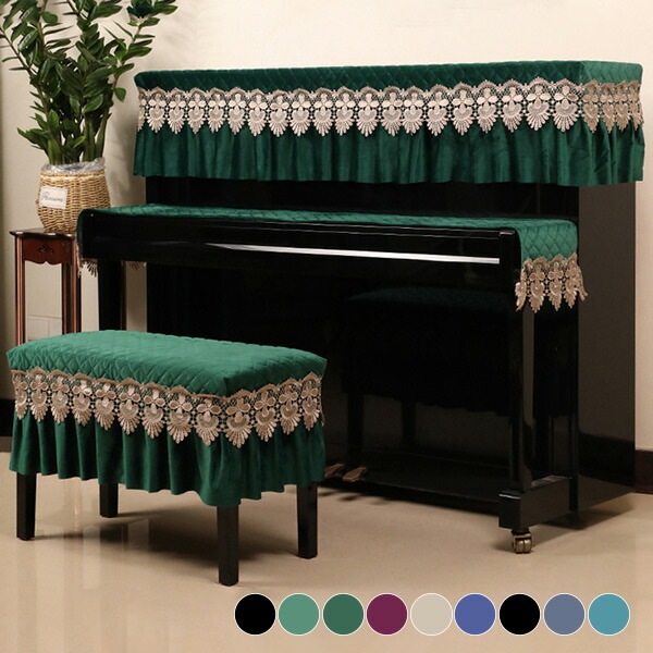 ピアノカバー ３点セット キーボードカバー 椅子カバー フリンジ アップライト トップカバー 北欧 標準直立型ピアノ用 おしゃれ ピアノ掛け 汚れ防止 便利 ヨーロッパ風 乾燥