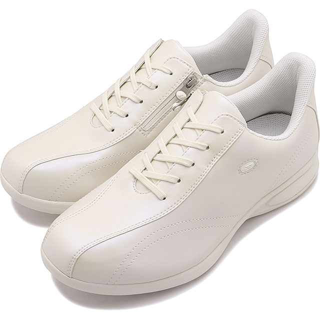 スニーカー パワークッションL130W [SHWL130W] 女性用 レディース 靴 ウォーキングシューズ ひざに優しいやわらかクッション 4.5E ワイドラスト パールホワイト 正規取扱店