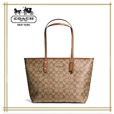 Qoo10] Coach CITY ZIP TOTE IN SIG : バッグ・雑貨