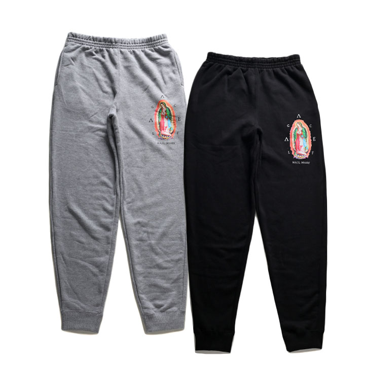 ACEFLAG スウェットパンツ 裏パイル メンズ グレー/黒 大きいサイズ エースフラッグ スウェット ロングパンツ ゆったり おしゃれ かっこいい 聖母 マリア