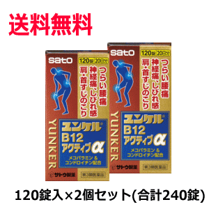送料無料 2個セット 【第3類医薬品】佐藤製薬 ユンケルB12アクティブα 120錠入×2個セット セルフメディケーション税制対象商品 9,698円