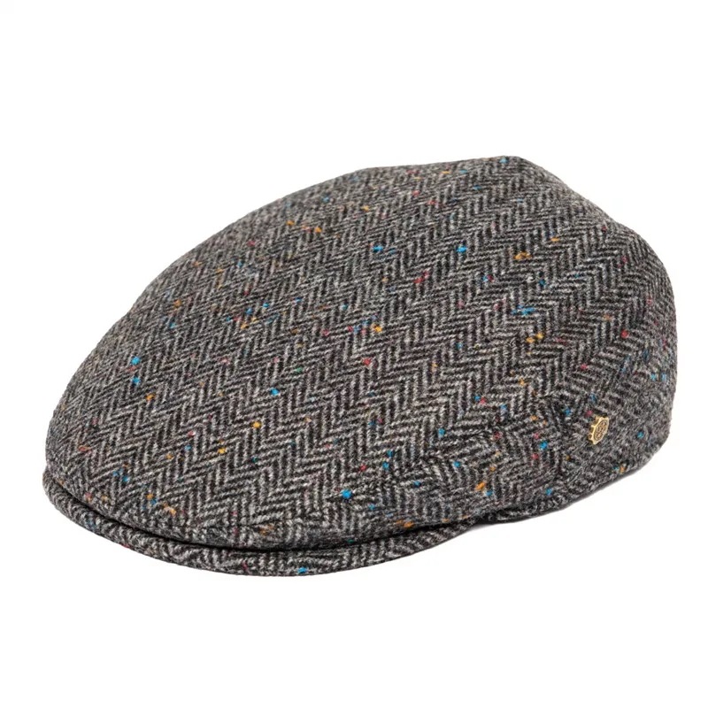Voboomアイビーキャップヘリンボーンフラットキャップ50% ウールツイードscallyタクシー運転手帽子newsboycap bunnet水田daiチーズ-カッター駆動帽子
