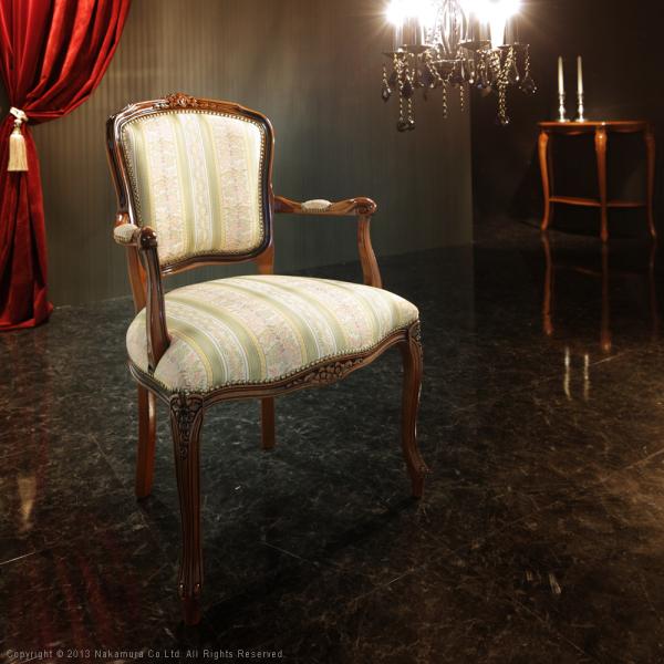 ダイニングチェア 1脚 単品 椅子 ひじ掛けあり 肘付き アームチェアー 天然木製 猫脚 北欧 ヨーロピアン おしゃれ 高級感 上質 優美 装飾 アンティーク調