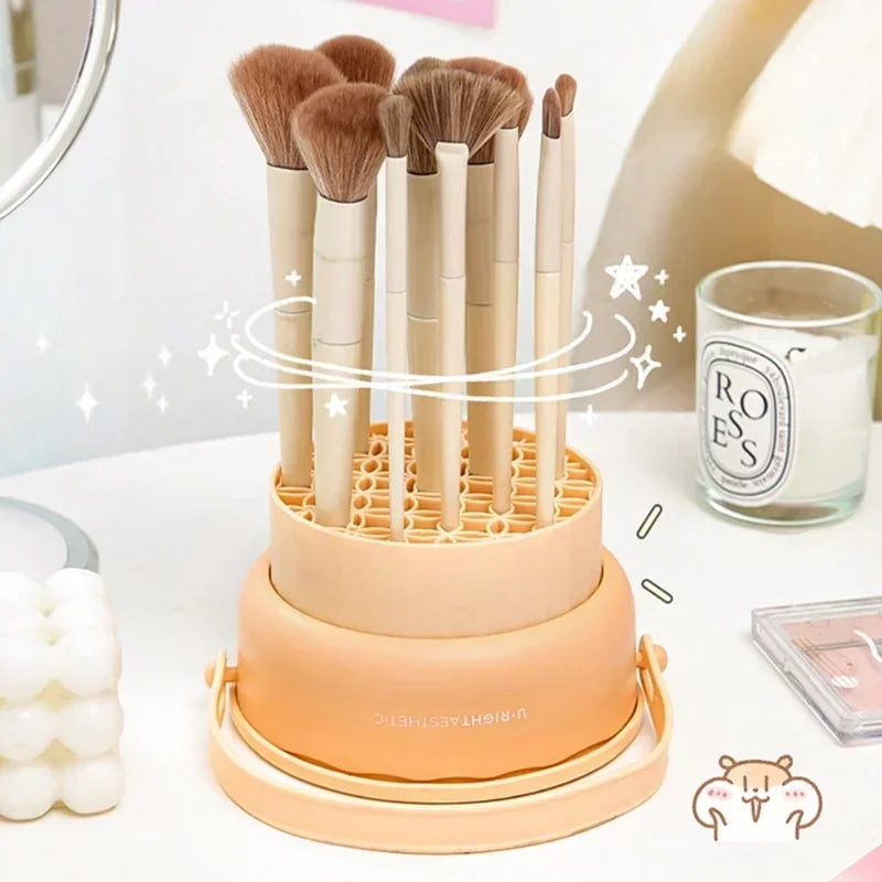 化粧ブラシクリーニングバスケットシリコン収納オーガナイザーハンギングボックスドライラックドライラック