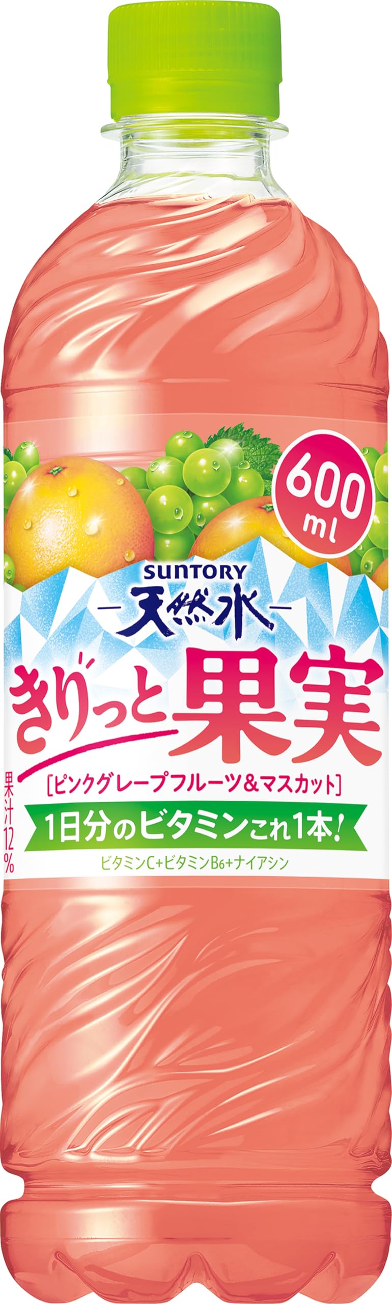 サントリー 天然水 きりっと果実 ピンクグレープフルーツ＆マスカット 600ml×24本