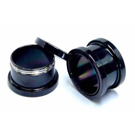ボディピアス 24mm 黒色 ブラックフレッシュトンネル 24ミリ 定番 ステンレス コーティング ネジ式 装着簡単 ラージホール 大きい 土管型 耳 軟骨 口 舌 乳首 bk-tn24xxxxxx