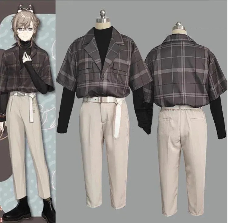 バーチャルYouTuber 叶 コスプレ 衣装 VTuber ハロウイン クリスマス コスチューム 文化祭 仮装 衣装 私服 日常服 チェック柄 シャツ期間限定30％