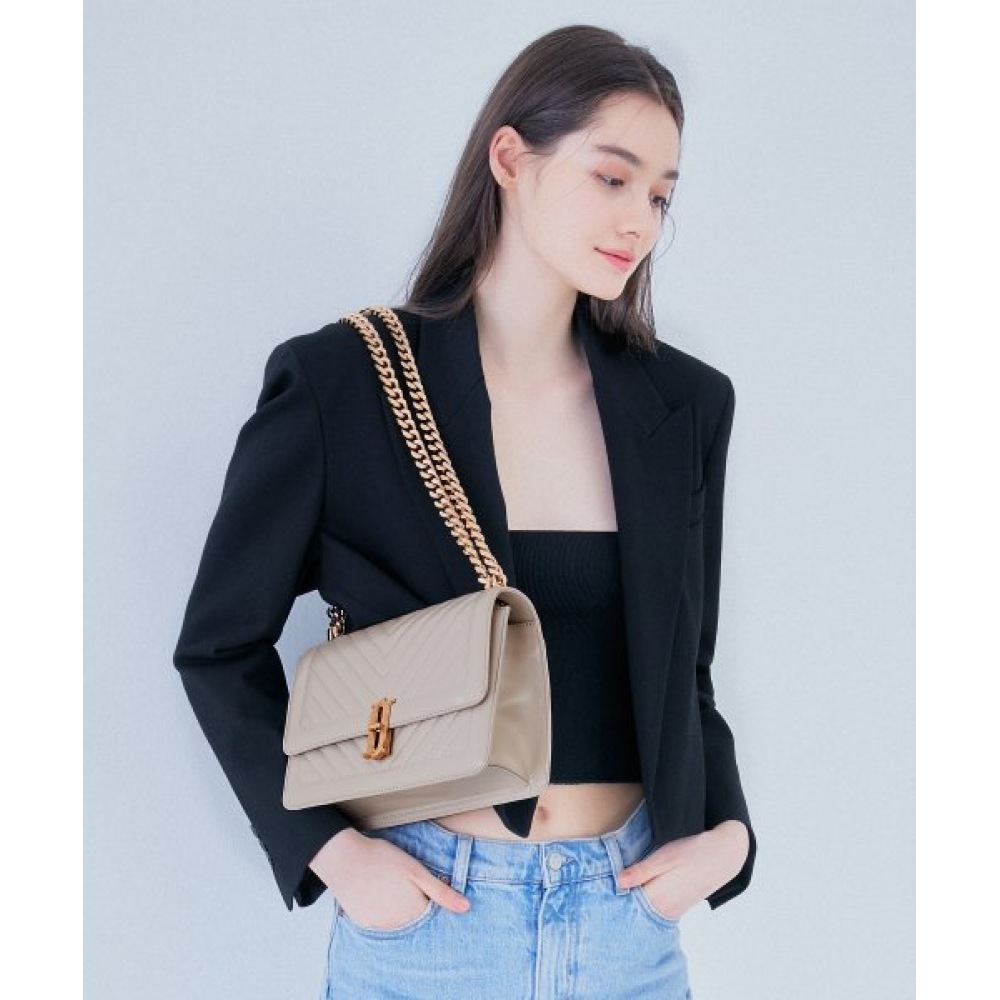 ジェスティーナ (ジェスティーナ) ジョエルキルティングミッドチェーンショルダーキャップ (JHNCHA0BS701WH010)