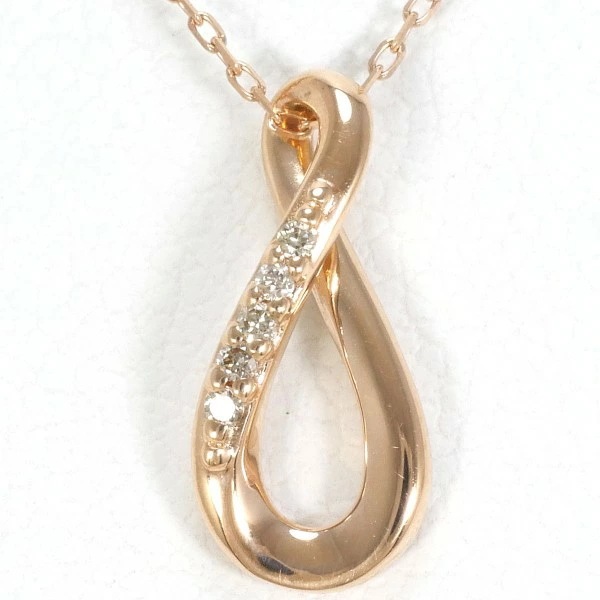 カナル4℃ K10PG ネックレス ダイヤ 総重量約0.9g 約39cm ジュエリー 中古