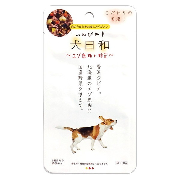犬日和 レトルト エゾ鹿肉と野菜 60g