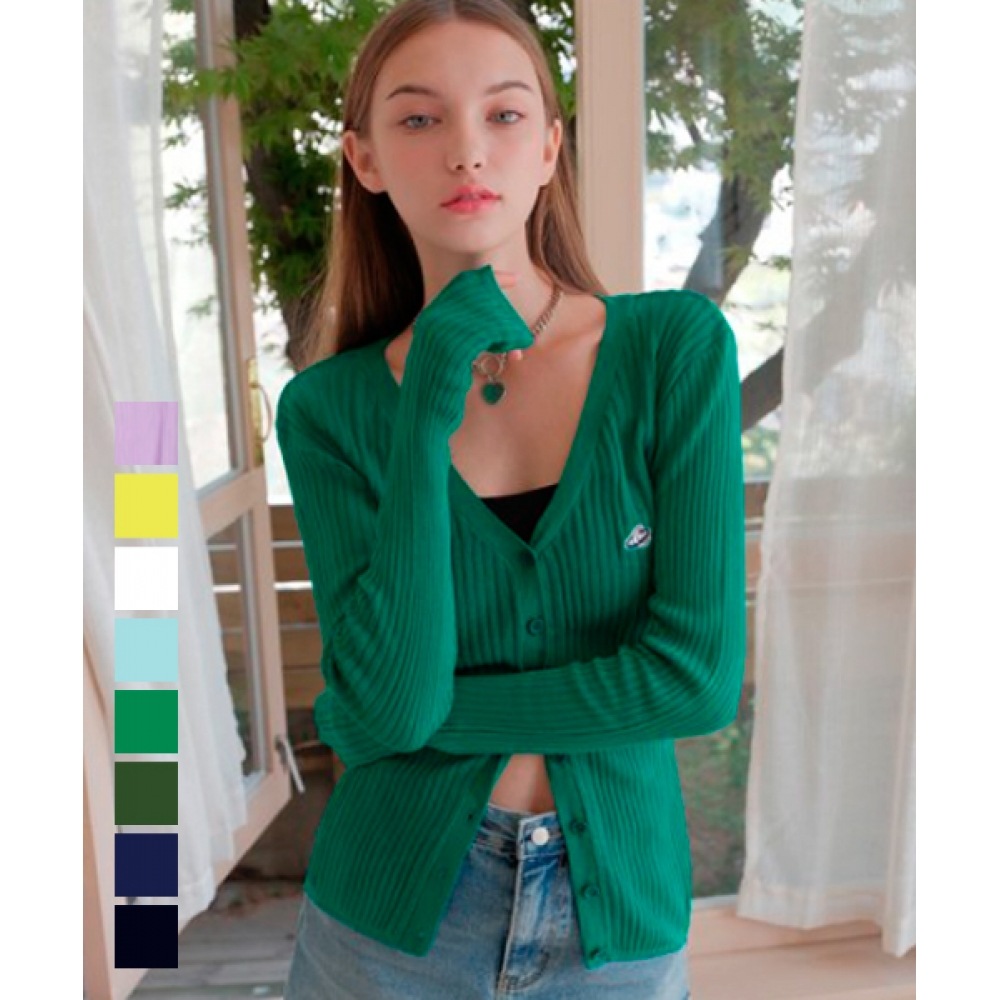 アヴァンドレスシースルーVネックニットカーディガン-8COL