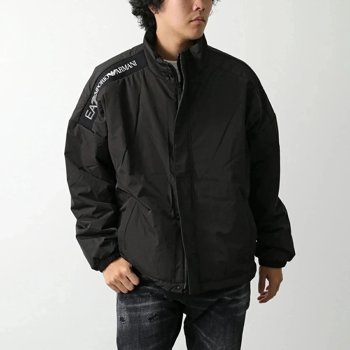 EA7 EMPORIO ARMANI エアセッテ エンポリオアルマーニ 中綿ジャケット 6DPB04 PNE1Z メンズ エコダウン ロゴ 1200/BLACK
