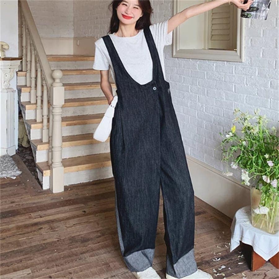 パンツ ボトムス デニムパンツ オーバーオール サロペットパンツ フレア Aライン ロング マキシ デニム ブルーデニム 薄手生地 かわいい 大人可愛い 大人女子 綺麗 シンプル カジュアル 大人