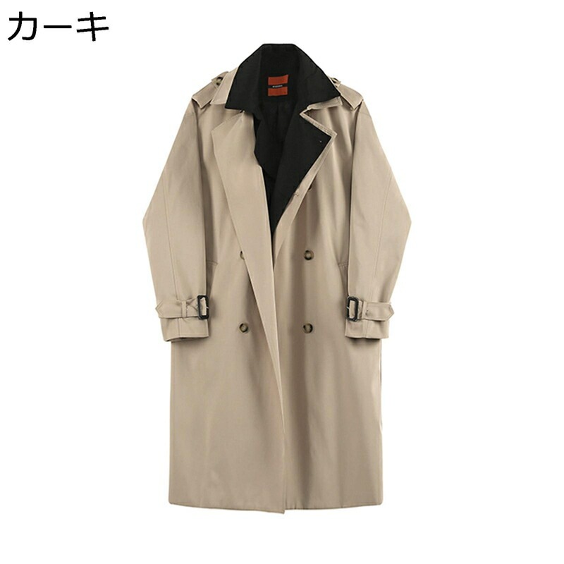 トレンチコート メンズ フェイクレイヤード ダブルブレスト ロングコート チェスターコート 春秋 ビジネス シンプル スプリングコート 大きいサイズ 紳士 アウター カジュアル 通勤