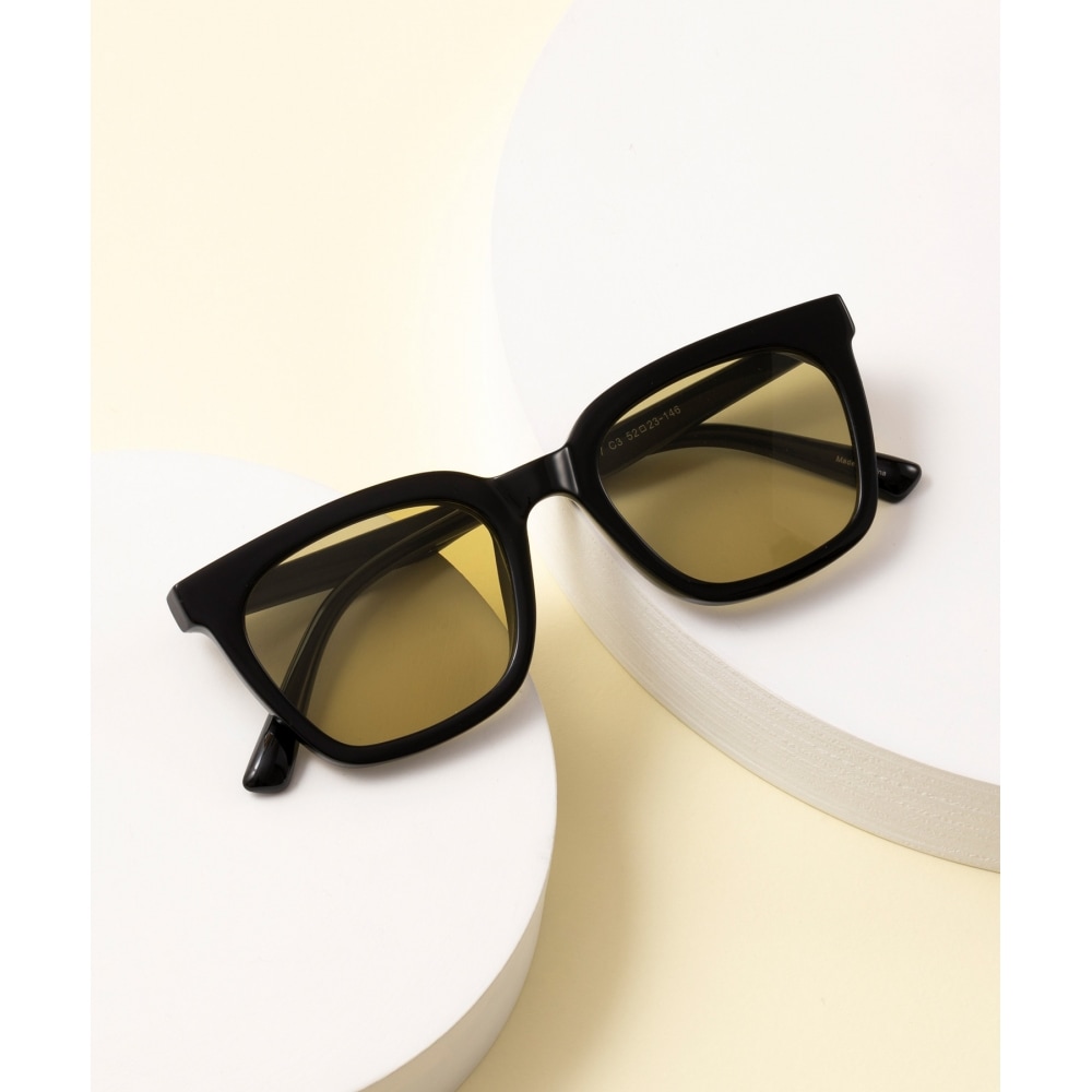 リクロウ RC FBB77 ブラックグリーンサングラス