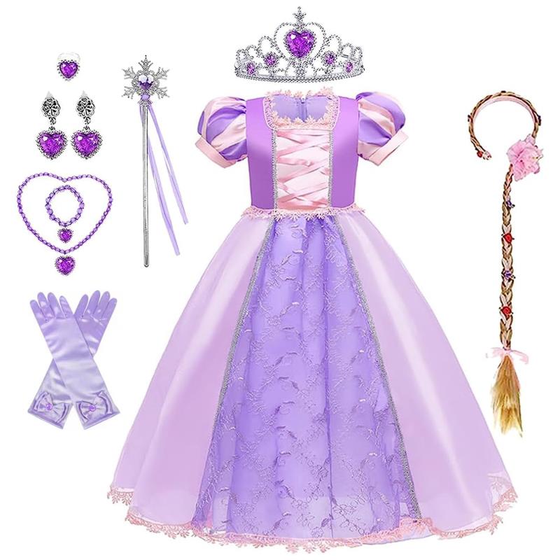[KOCEKID] ラプンツェル風 ドレス 子供 ラプンツェル風 コスプレ ディズニー風 プリンセス ドレス 登場 ハロウイン コスプレ 仮装 変身 コスチューム 誕生日 パーティー クリスマスプレゼ