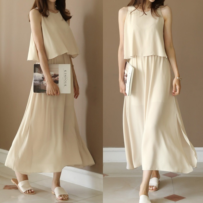 シフォンワンピース ロング マキシ 大人カジュアル 結婚式 旅行