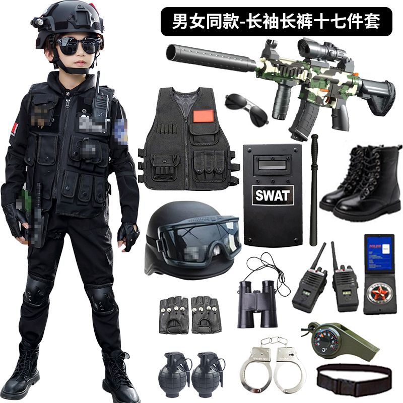 パーティーイベント用品コスチューム一式子供警察官制服小型警察官制服男の子おもちゃセットこどもの日ギフト警察制服レベル3衣装