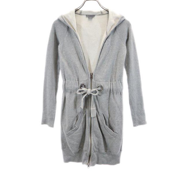 長袖 ロング ジップパーカー XS グレー レディース 4,852円
