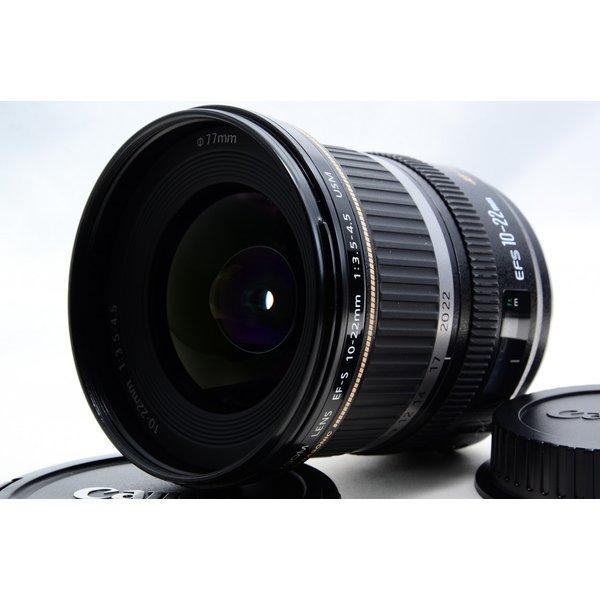 【中古】キヤノン Canon EF-S 10-22mm f/3.5-4.5 美品 超広角ズームレンズ 望遠 前後キャップ付き