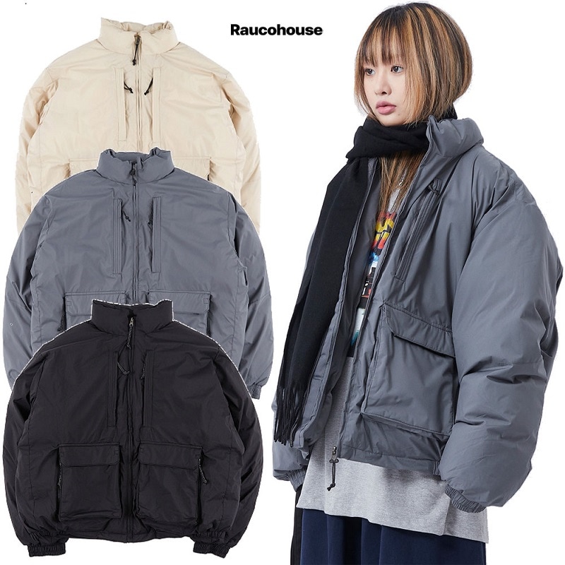 Multi Pocket Field Padding Jumper パディング ジャケット 男女共用 韓国人気 3色