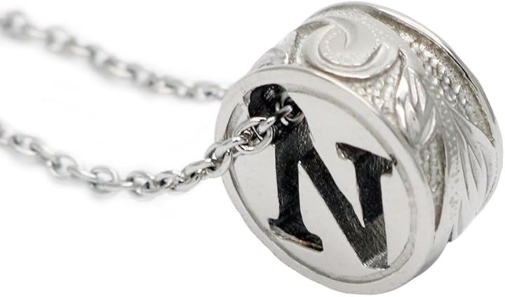 アクセサリーショップ サージカルステンレス イニシャル ペンダントネックレス ハワイアンジュエリー レディース アルファベット( シルバー)