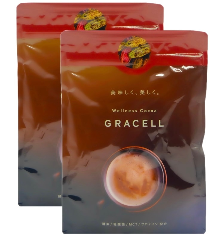 【２袋】グレイセル ココア 100g GRACELL ウェルネス ココア ダイエット 美容 健康 MCT 酵素 乳酸菌 プロ テイン 置き換え