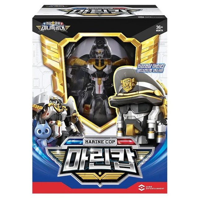 ミニ特攻隊/最強警察/マリンカップ/パトロール/黒色/頭に変身/変身ロボット/合体ロボット/MarineCop/マリンコップ/正品