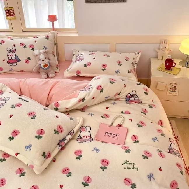 冬用 布団カバー 厚手 ベッドカバー 暖かい 抗菌防臭 毛布 ダブルサイズ 掛け布団カバー 洗える 寝具 ベッド用品 プレゼント シングル セミダブル ダブル 韓国ファッション