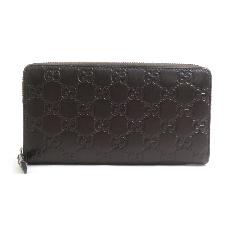 グッチ GUCCI ラウンドファスナー長財布 グッチシマ レザー ダークブラウン ユニセックス 307987 e61883a