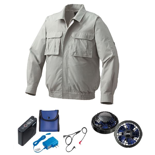 KU91900 空調服 綿薄手 脇下マチ付 FAN2400SPBB/LISUPER1 緑 LL