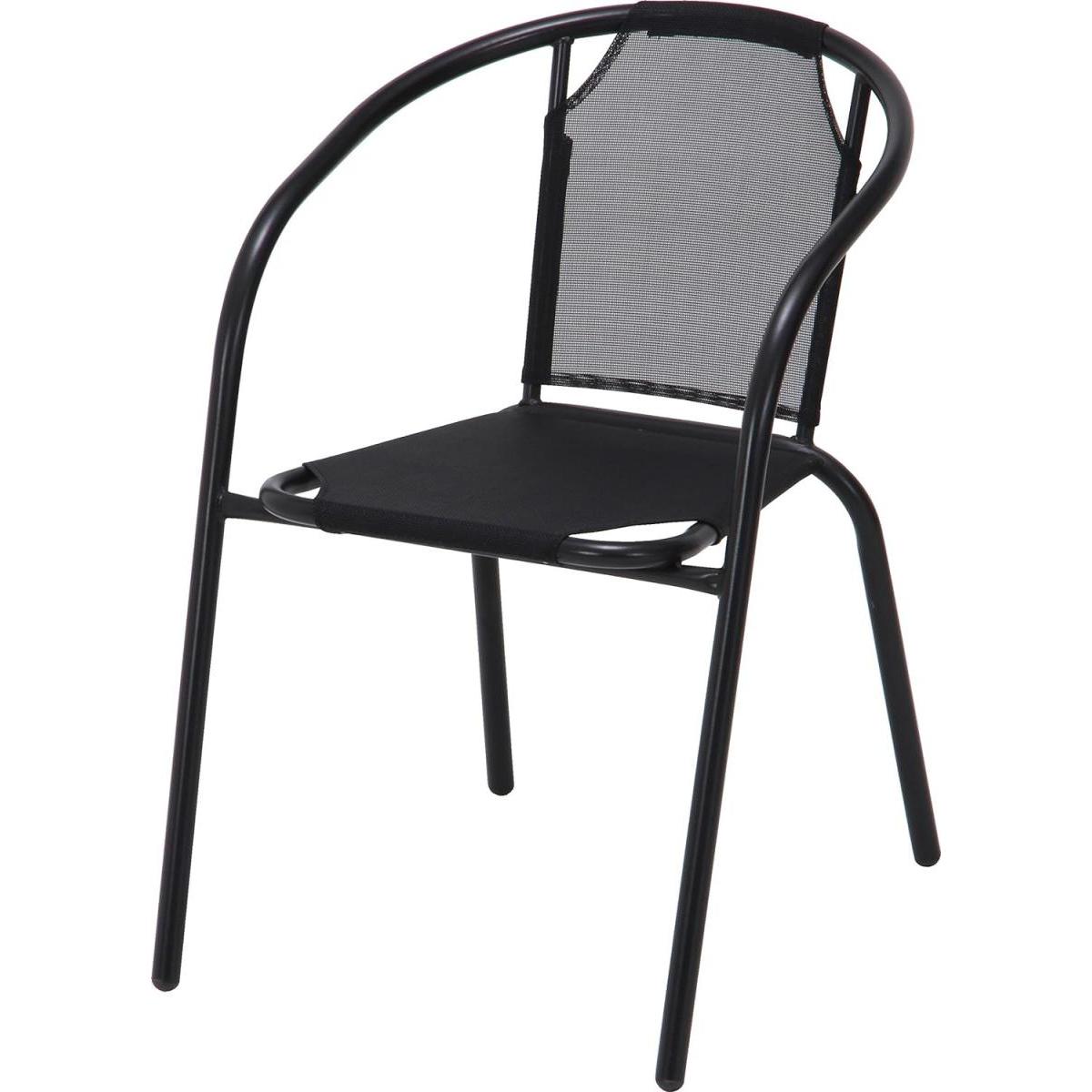 【I】 不二貿易 スタッキングチェア FBC-01 ブラック ガーデンチェア 庭 椅子 積み重ね可 メッシュ いす