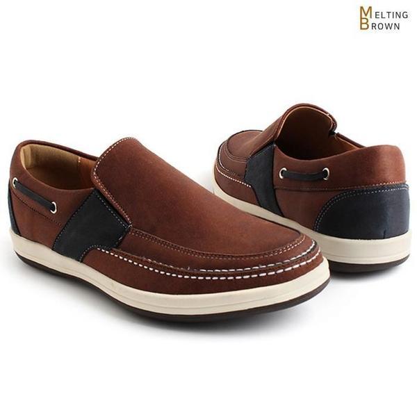 メンズコンビスニーカー 男性 スリッポン ボートシューズ WDK01