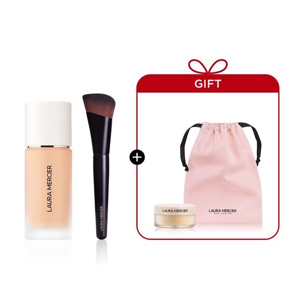 laura mercier リアルフローリス ファンデーション+ブラシセットA 【贈呈品なくなり次第贈呈終了】 15,076円