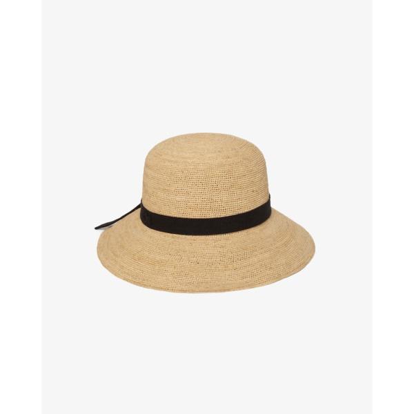 (女性)26SS リボン ストラップ ラフィア バケットハット RK228E-56G 02S (ベージュ)