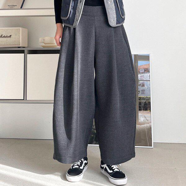 (PT)ウールメロウバンディングパンツ 冬 女性 ウールウール バンディング