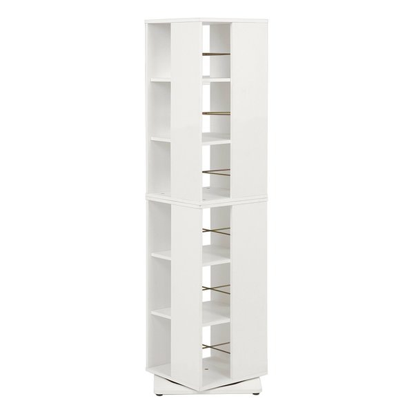 回転コミックラック ホワイト・幅39.5×奥行39.5×高さ137.5cm タワー型 RCC-1024WH