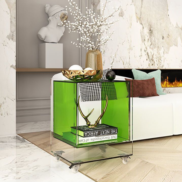 ネットで話題のデザインの透明なアクリル製ヘッドボードキャビネットシンプルでモダンなサイドテーブル