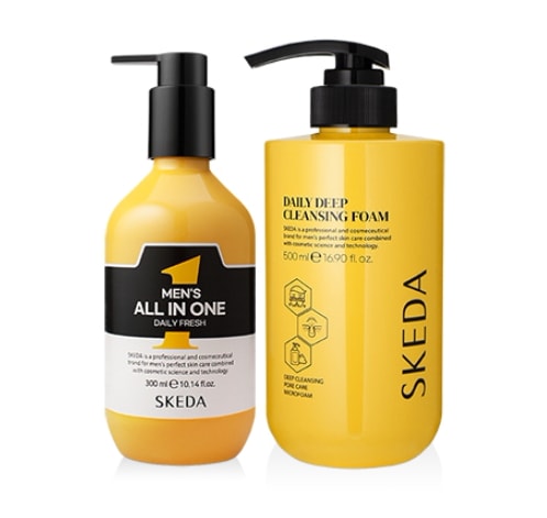 メンディップクレンジングフォーム500ml+オールインワン300ml//シェービングクリーム/ しわ保湿リフレッシュ/デイリーフレッシュ/メンズスキンケア低刺激肌弾力/爽やかさ/フェイシャルオイル