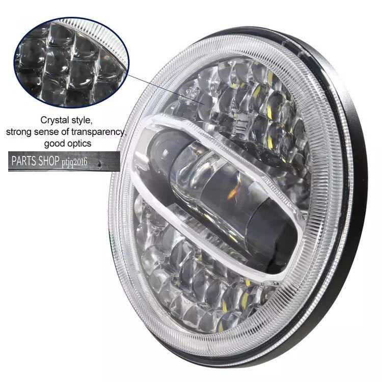 Newモデル 7インチ LEDヘッドライト エンジェルアイ イカリング ハーレー ソフテイル ダイナ