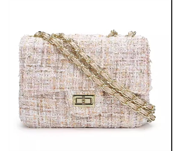 バッグ カバン レディース ショルダー 斜めがけ 肩がけ スクエア 四角 ポケット ファスナー チェーン ソフト カバータイプ ウール 大人可愛い きれいめ シンプル 上品 お洒落 かっこいい 5,443円