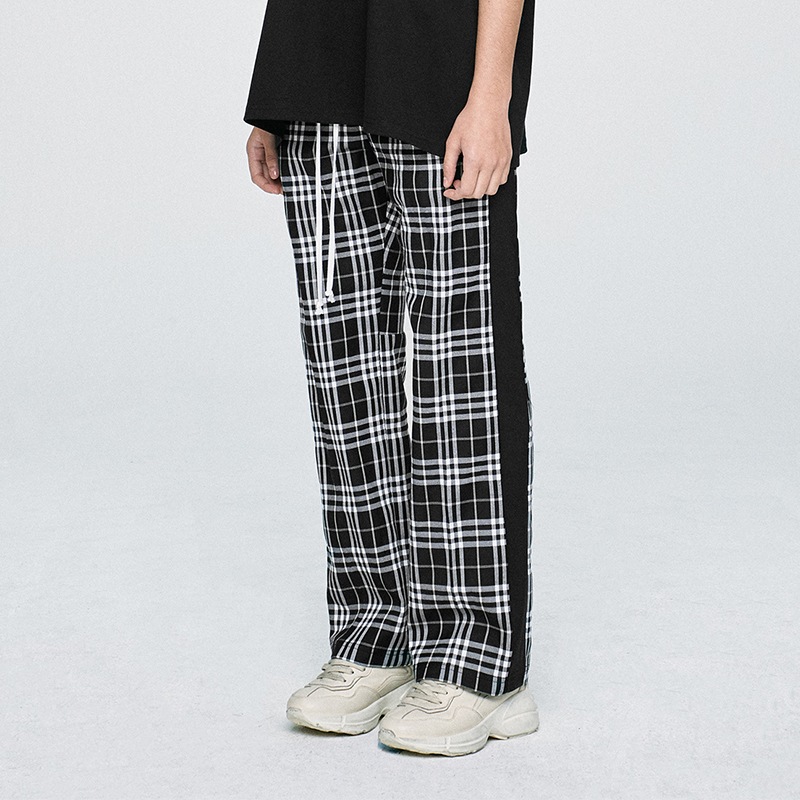 Check Track Pants - Black/Black
