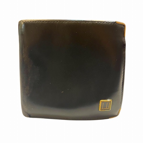 ダンヒル ブラック レザー 2つ折り財布 メンズ