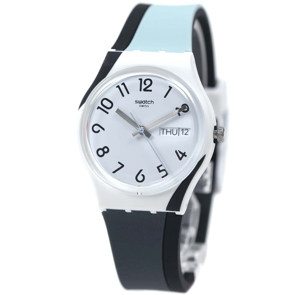 [訳ありアウトレット/箱)] スウォッチ 腕時計 レディース 日付 曜日 カレンダー ホワイト ブルー ブラック グレー swatch BAU SWATCH GREYTWIST GW711