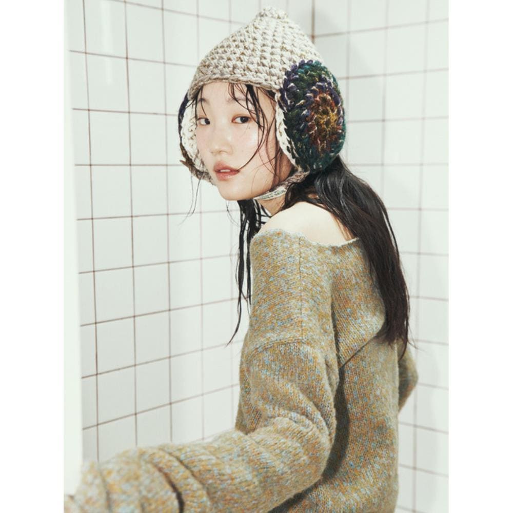 MISU A BARBE DOT EAR FLAP GREY